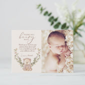 Teddy Bear Baby shower Bedankkaart (Staand voorkant)