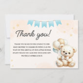 Teddy Bear Baby Shower" Bedankkaart (Voorkant)