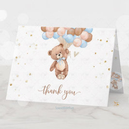 Teddy Bear Baby Shower bedankkaartje bijlage