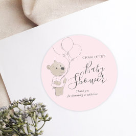 Teddy Bear Baby shower Bedankt Ronde Sticker