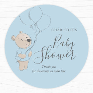 Teddy Bear Baby shower Bedankt Ronde Sticker
