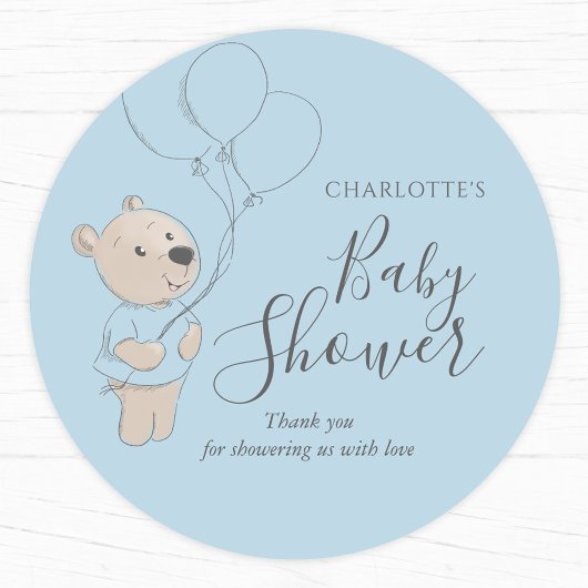 Teddy Bear Baby shower Bedankt Ronde Sticker
