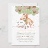 Teddy Bear Baby shower Beer met ballonnen Kaart (Voorkant)