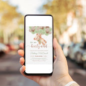 Teddy Bear Baby shower Beer met ballonnen Kaart