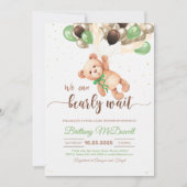 Teddy Bear Baby shower Beer met ballonnen Kaart (Voorkant)