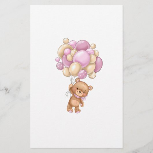 Teddy Bear Baby shower Bingo Game (Achterkant)