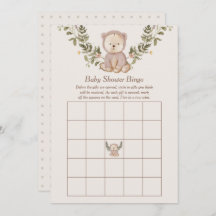 Teddy Bear Baby shower Bingo Spel Sjabloon