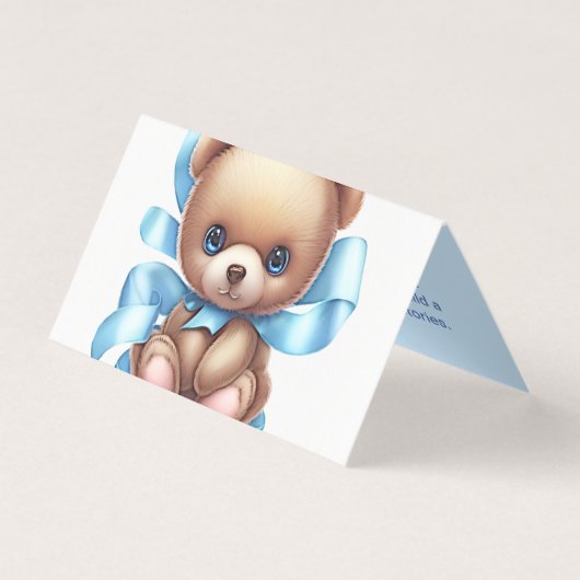 Teddy Bear Baby shower Boek Aanvraag Gevouwen Kaar Kaart (Voorkant)