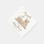 Teddy Bear-Baby shower | Boho Neutral Pastel Servet (Hoek)