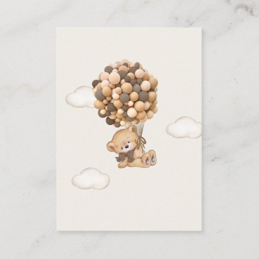 Teddy Bear Baby shower Book Request Enclosure Kaar Informatiekaartje (Achterkant)