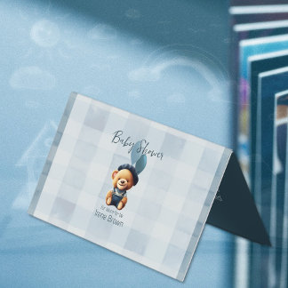 Teddy Bear Baby shower Book Request Enclosure Kaar Kaart
