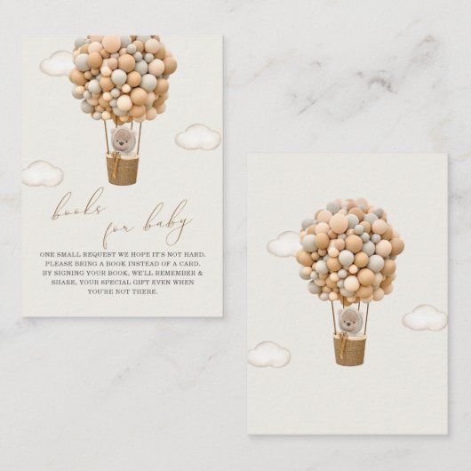 Teddy Bear Baby shower Book Request Informatiekaartje (Voorkant / Achterkant)
