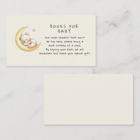 Teddy Bear Baby Shower Book Request Informatiekaartje (Voorkant / Achterkant)