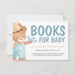 Teddy Bear Baby shower Book Request Insert Card Kaart