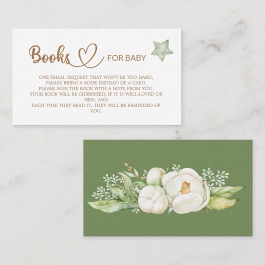 Teddy Bear Baby shower Books for the baby Enclosur Informatiekaartje (Voorkant / Achterkant)