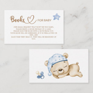Teddy Bear Baby shower Books for the baby Enclosur Informatiekaartje