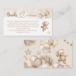 Teddy Bear Baby shower Books voor de baby Informatiekaartje