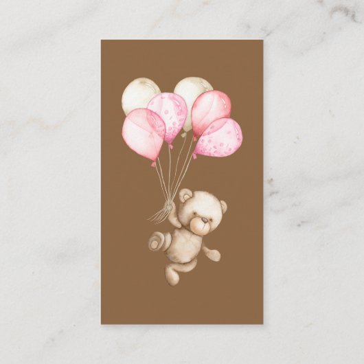 Teddy Bear Baby shower Books voor de baby Informatiekaartje (Achterkant)