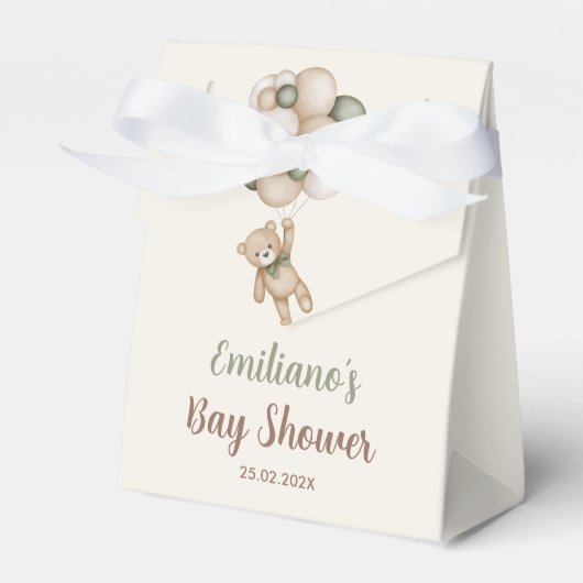 Teddy Bear Baby shower Boy Bedankdoosjes (Voorkant Zijde)