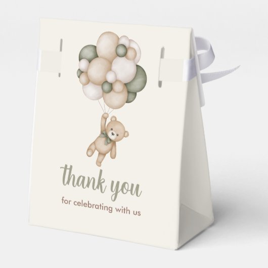 Teddy Bear Baby shower Boy Bedankdoosjes (Achterkant)