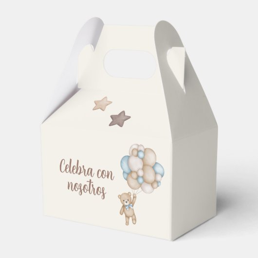 Teddy Bear Baby shower Boy Bedankdoosjes (Achterkant)