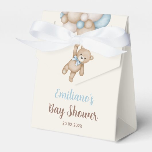 Teddy Bear Baby shower Boy Bedankdoosjes (Voorkant Zijde)