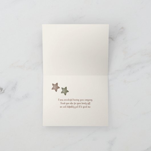 Teddy Bear Baby shower Boy Bedankkaart (Binnen)