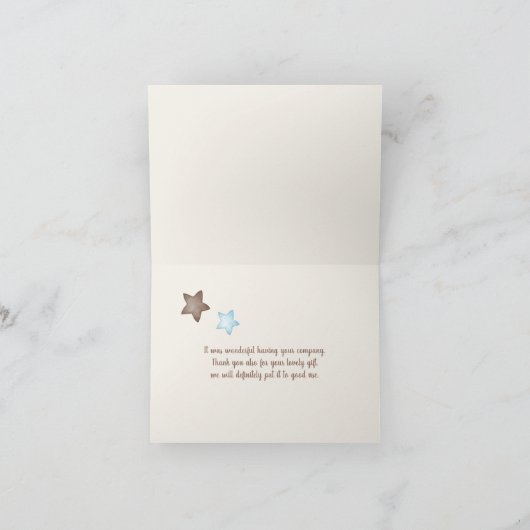 Teddy Bear Baby shower Boy Bedankkaart (Binnen)