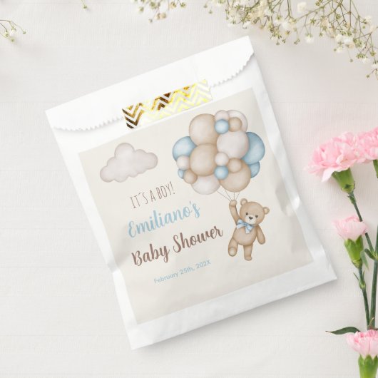 Teddy Bear Baby shower Boy Bedankzakje (Gezegeld)