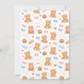 Teddy Bear Baby Shower Boy | Cute Blue Bear Bedankkaart (Achterkant)