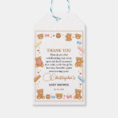 Teddy Bear Baby Shower Boy | Cute Blue Bear Cadeaulabel (Voorkant)