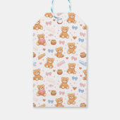 Teddy Bear Baby Shower Boy | Cute Blue Bear Cadeaulabel (Achterkant)