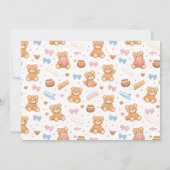 Teddy Bear Baby Shower Boy | Cute Blue Bear Kaart (Achterkant)