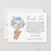 Teddy Bear baby shower Boy dank u Feestdagenkaart (Voorkant)
