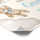 Teddy Bear Baby shower Boy Gastenboek Poster (Hoek)