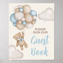 Teddy Bear Baby shower Boy Gastenboek