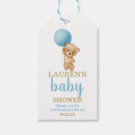 Teddy Bear Baby shower Boy Gift Label Cadeaulabel