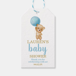 Teddy Bear Baby shower Boy Gift Label Cadeaulabel