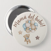 Teddy Bear Baby shower Boy in het Spaans Ronde Button 4,0 Cm (Voorkant /achterkant)