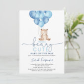 Teddy Bear Baby shower Boy Kaart (Staand voorkant)