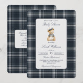 Teddy Bear Baby shower Boy Kaart (Voorkant / Achterkant)