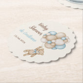 Teddy Bear Baby shower Boy Kartonnen Onderzetters (Gekanteld)