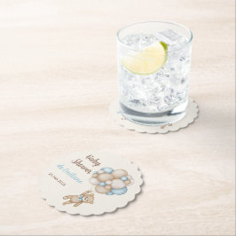 Teddy Bear Baby shower Boy Kartonnen Onderzetters