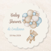 Teddy Bear Baby shower Boy Kartonnen Onderzetters (Voorkant)