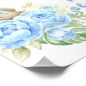 Teddy Bear Baby shower Boy Pacifier Hunt Poster (Hoek)