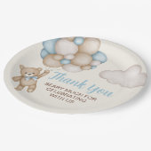 Teddy Bear Baby shower Boy Papieren Bordje (Gekanteld)