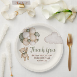Teddy Bear Baby shower Boy Papieren Bordje