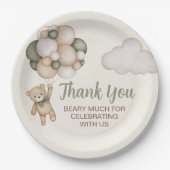 Teddy Bear Baby shower Boy Papieren Bordje (Voorkant)