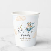 Teddy Bear Baby Shower Boy party Papieren Bekers (Achterkant)