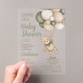 Teddy Bear Baby shower Boy Spaans acryl Invitat Acryl Uitnodigingen (Insitu (Draagbaar))